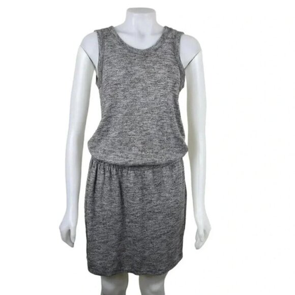 Banana Republic Cut Out Back Elastic Waist Mini Dress Heathered Gray Size Small - Picture 2 of 11